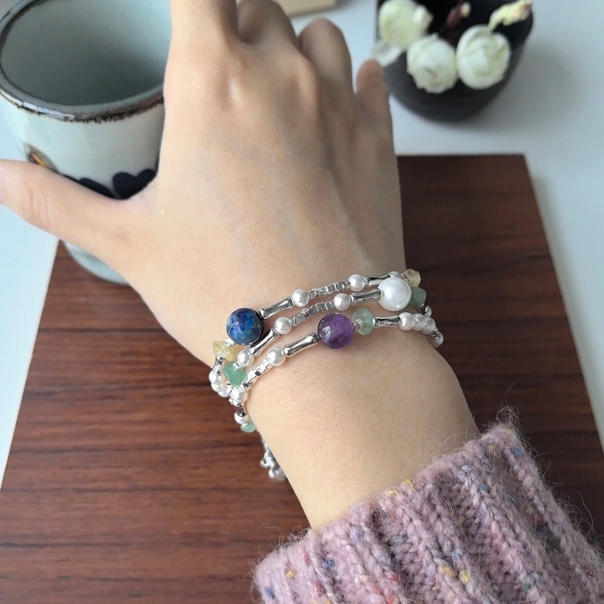 Sterling Silver Butterfly Bracelet USA for Girls Beaded String Design Insect Fashion Versatile Jewelry Gift Dropshipping - Ammpoure