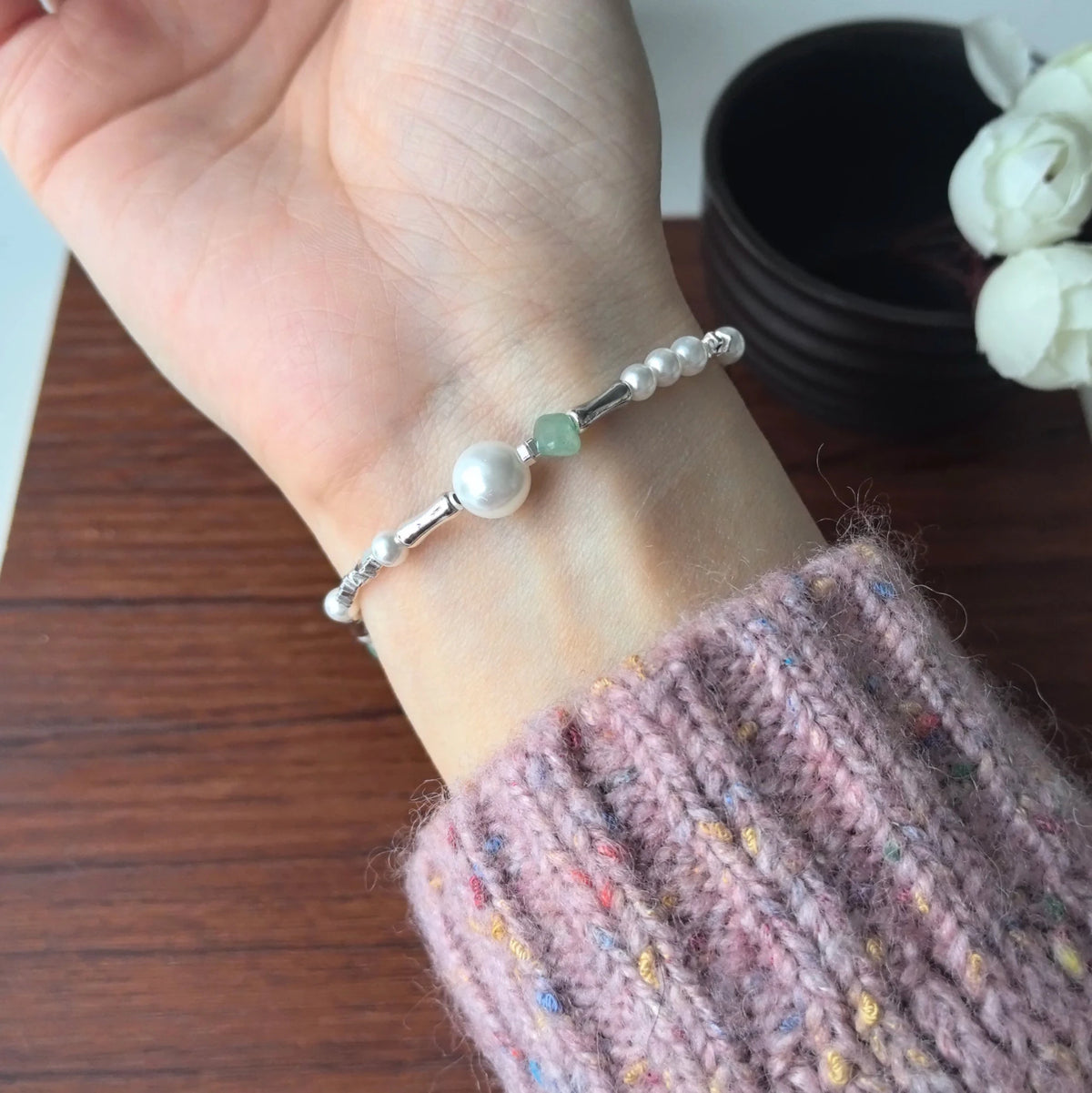 Sterling Silver Butterfly Bracelet USA for Girls Beaded String Design Insect Fashion Versatile Jewelry Gift Dropshipping - Ammpoure