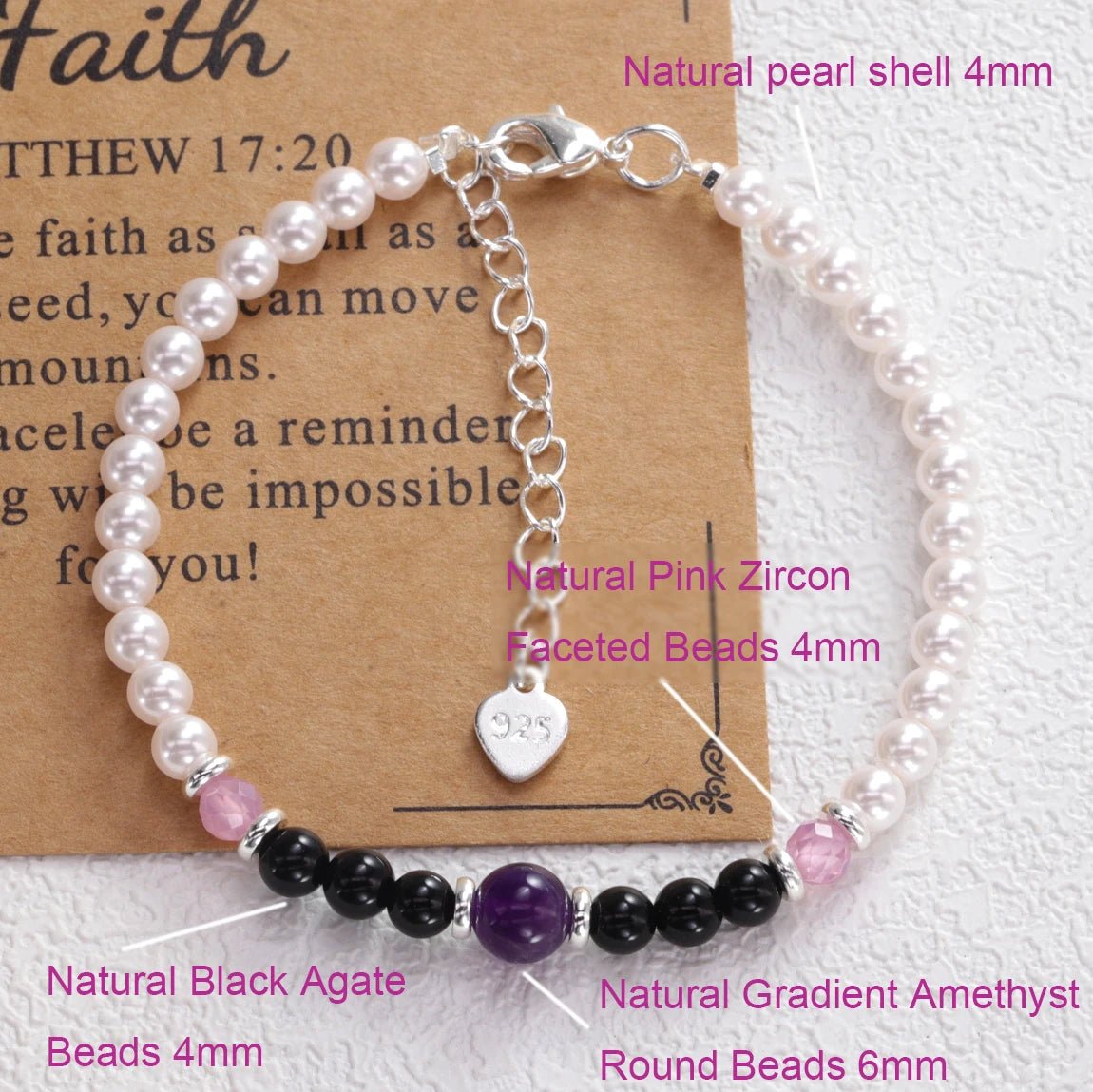 Sterling Silver Butterfly Bracelet USA for Girls Beaded String Design Insect Fashion Versatile Jewelry Gift Dropshipping - Ammpoure