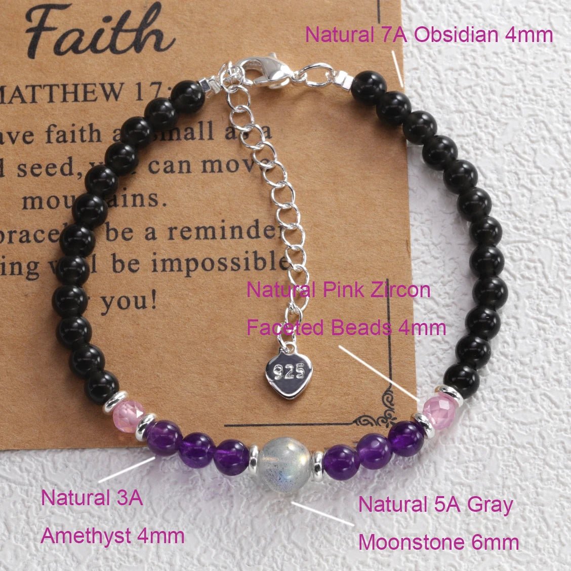 Sterling Silver Butterfly Bracelet USA for Girls Beaded String Design Insect Fashion Versatile Jewelry Gift Dropshipping - Ammpoure