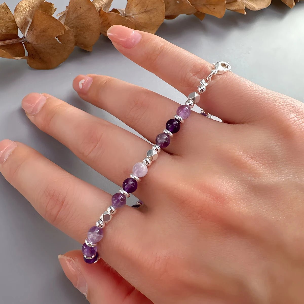 Sterling Silver Butterfly Bracelet USA for Girls Beaded String Design Insect Fashion Versatile Jewelry Gift Dropshipping - Ammpoure