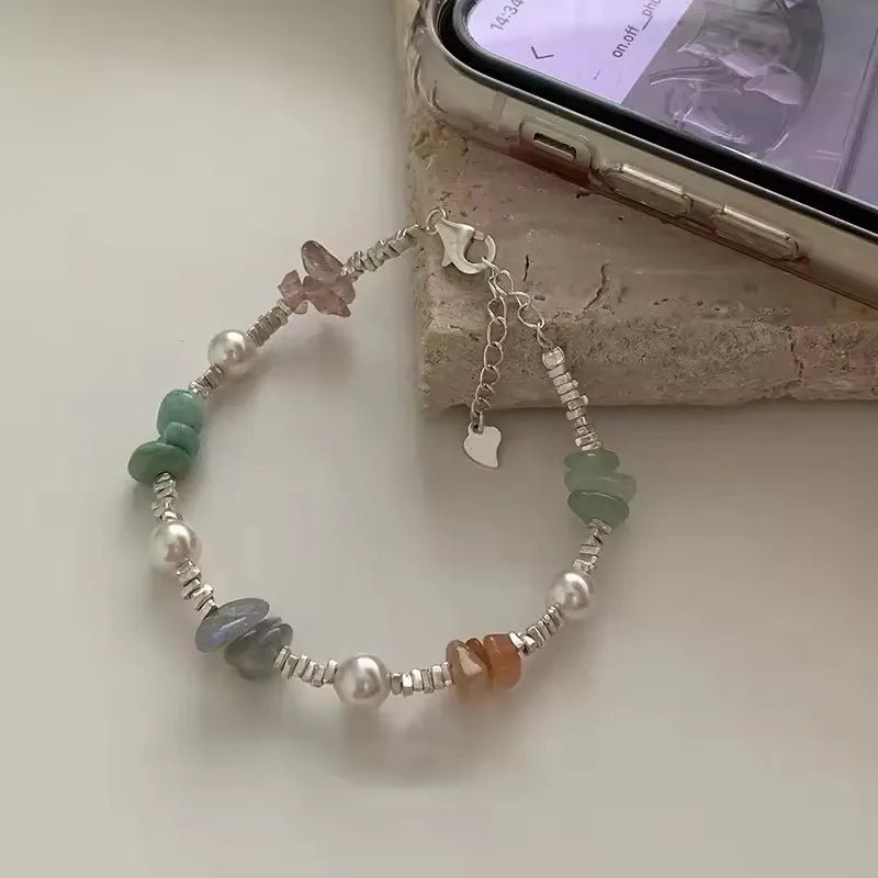 Sterling Silver Butterfly Bracelet USA for Girls Beaded String Design Insect Fashion Versatile Jewelry Gift Dropshipping - Ammpoure