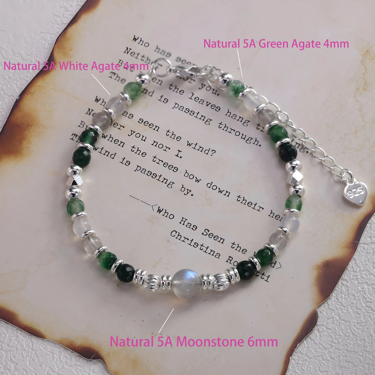 Sterling Silver Butterfly Bracelet USA for Girls Beaded String Design Insect Fashion Versatile Jewelry Gift Dropshipping - Ammpoure