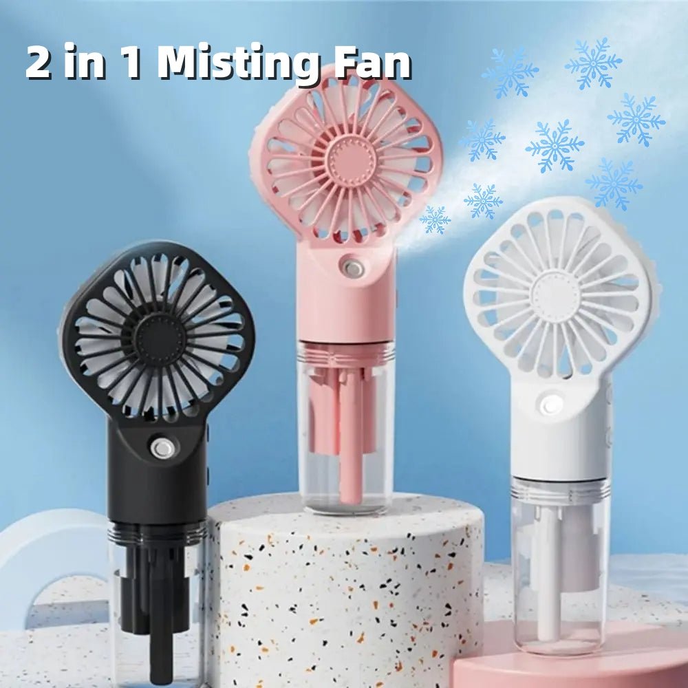 Strong Power Spray Humidification Small Mist Fan Humidification Usb Charging Portable Fan Icy And Refreshing Fan Water Supplement - Ammpoure