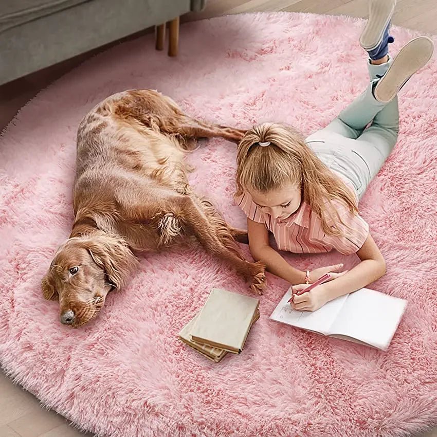 Super Soft Plush Round Rug Mat Fluffy White Carpets For Living Room Home Decor Bedroom Kid Room Decoration Salon Thick Pile Rug - Ammpoure