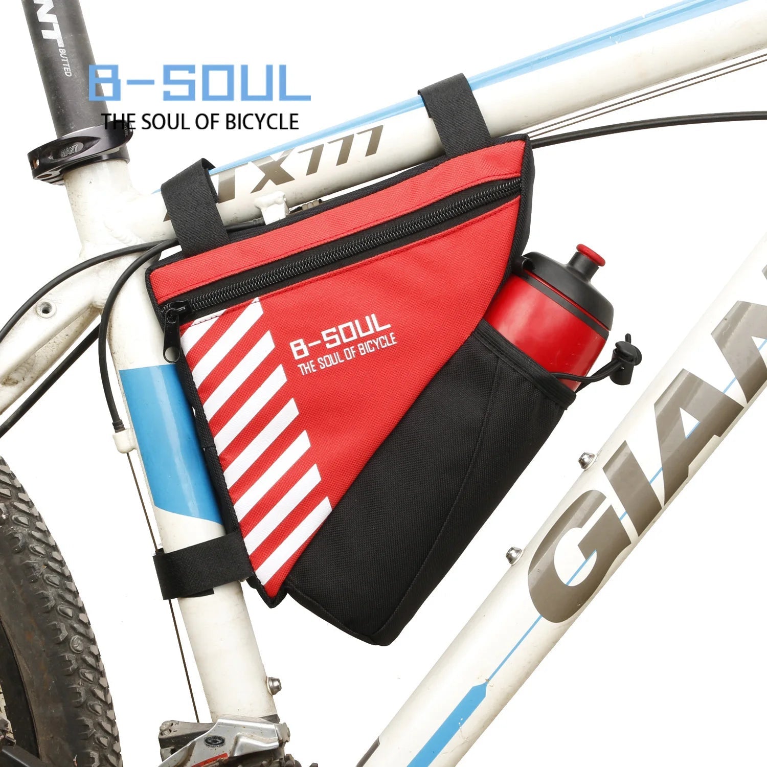 Three-point Fixing Riding Bag Large Capacity Polyester Bicycle Bag B-soul Bike Bag Cycling Bicycle Accessories Easy Installation - Ammpoure