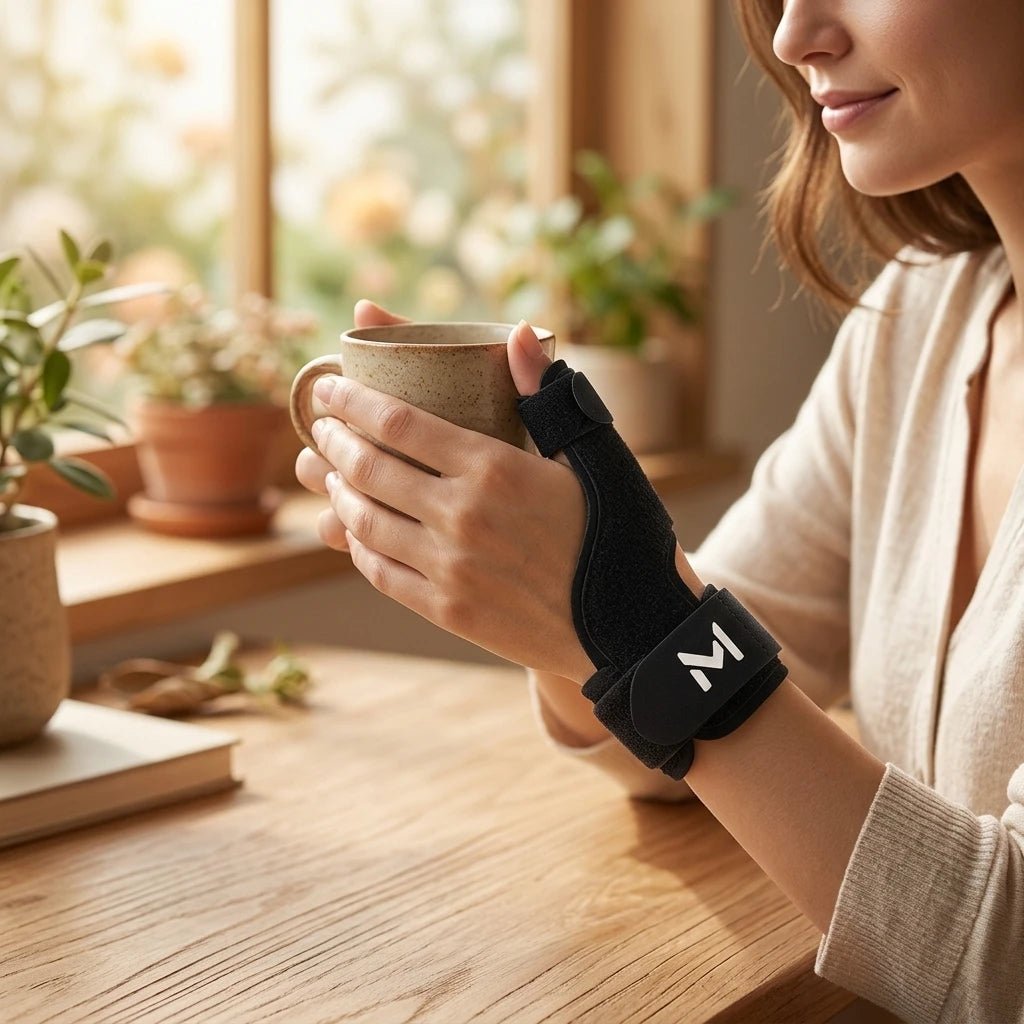 Thumb Spica Splint Stabilizing Wrist Brace for Carpal Arthritis Tendonitis Support Breathable Compression Hand Wrap - Ammpoure