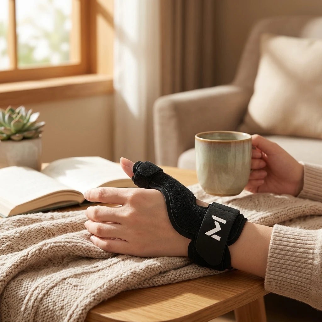 Thumb Spica Splint Stabilizing Wrist Brace for Carpal Arthritis Tendonitis Support Breathable Compression Hand Wrap - Ammpoure