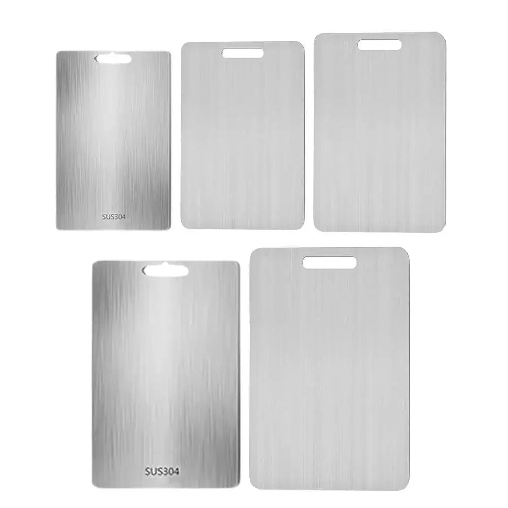 Titanium Cutting Board USA 304 Stainless Steel Thickened Double-Sided Food-Grade Chopping Board for Fruit, Meat & Kitchen Use - Ammpoure