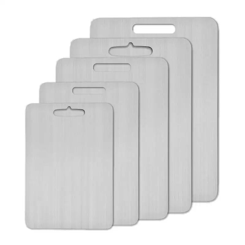 Titanium Cutting Board USA 304 Stainless Steel Thickened Double-Sided Food-Grade Chopping Board for Fruit, Meat & Kitchen Use - Ammpoure