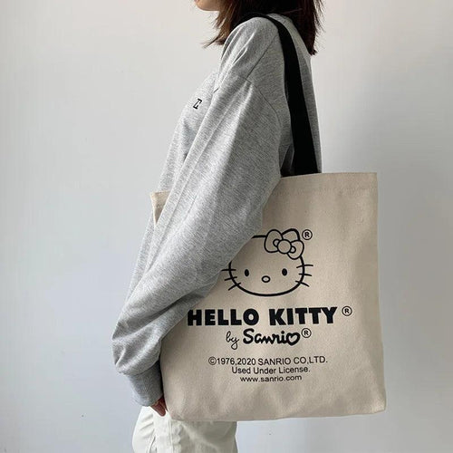 Tote Bag hello kitty Aesthetic Personalized Custom Reusable Grocery Bags Shopping Shoulder Bag cute travel tote bag - Ammpoure Wellbeing 🇬🇧