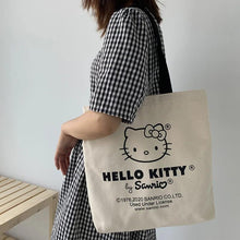 Load image into Gallery viewer, Tote Bag hello kitty Aesthetic Personalized Custom Reusable Grocery Bags Shopping Shoulder Bag cute travel tote bag - Ammpoure Wellbeing 🇬🇧
