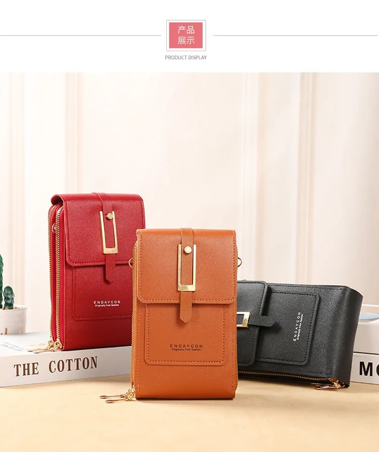 Touch Screen Cell Phone Women’s Bag USA Soft Leather Wallet Purse, Crossbody Bag & Small Handbag for Women with Phone Pocket - Ammpoure