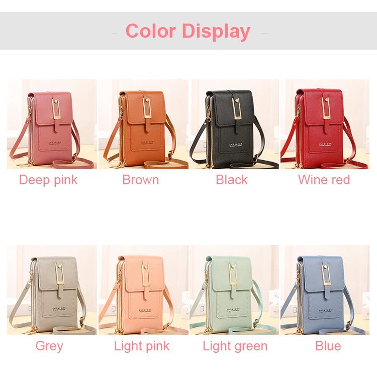 Touch Screen Cell Phone Women’s Bag USA Soft Leather Wallet Purse, Crossbody Bag & Small Handbag for Women with Phone Pocket - Ammpoure