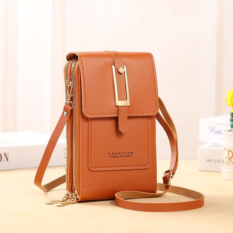 Touch Screen Cell Phone Women’s Bag USA Soft Leather Wallet Purse, Crossbody Bag & Small Handbag for Women with Phone Pocket - Ammpoure