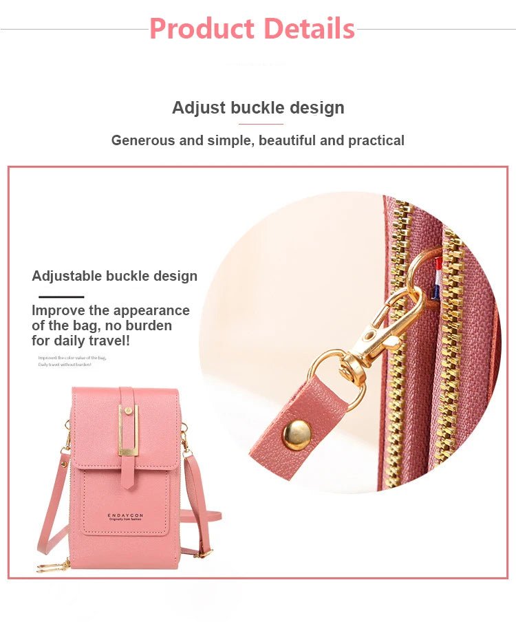 Touch Screen Cell Phone Women’s Bag USA Soft Leather Wallet Purse, Crossbody Bag & Small Handbag for Women with Phone Pocket - Ammpoure