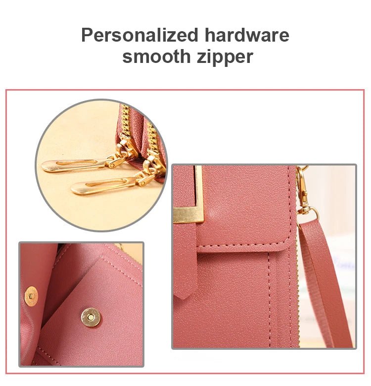 Touch Screen Cell Phone Women’s Bag USA Soft Leather Wallet Purse, Crossbody Bag & Small Handbag for Women with Phone Pocket - Ammpoure