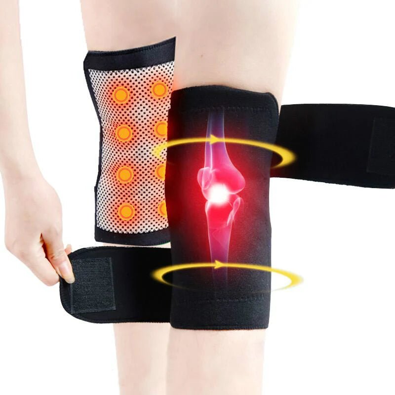 Tourmaline Magnetic Knee Brace Far Infrared Self Heating Pad Arthritis Pain Relief Support for Men Women Sports Fitness - Ammpoure