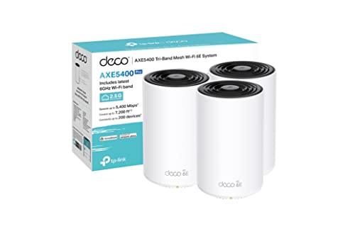 TP-Link Deco XE75 Pro AXE5400 Whole Home Tri-Band Mesh Wi-Fi 6E System, 1× 2.5 Gbps Port + 2× Gigabit Ports, AI-Driven Mesh, cover up to 2,900 ft2, Connect up to 200 devices, HomeShield, 8K, Pack of 3 - Ammpoure Wellbeing