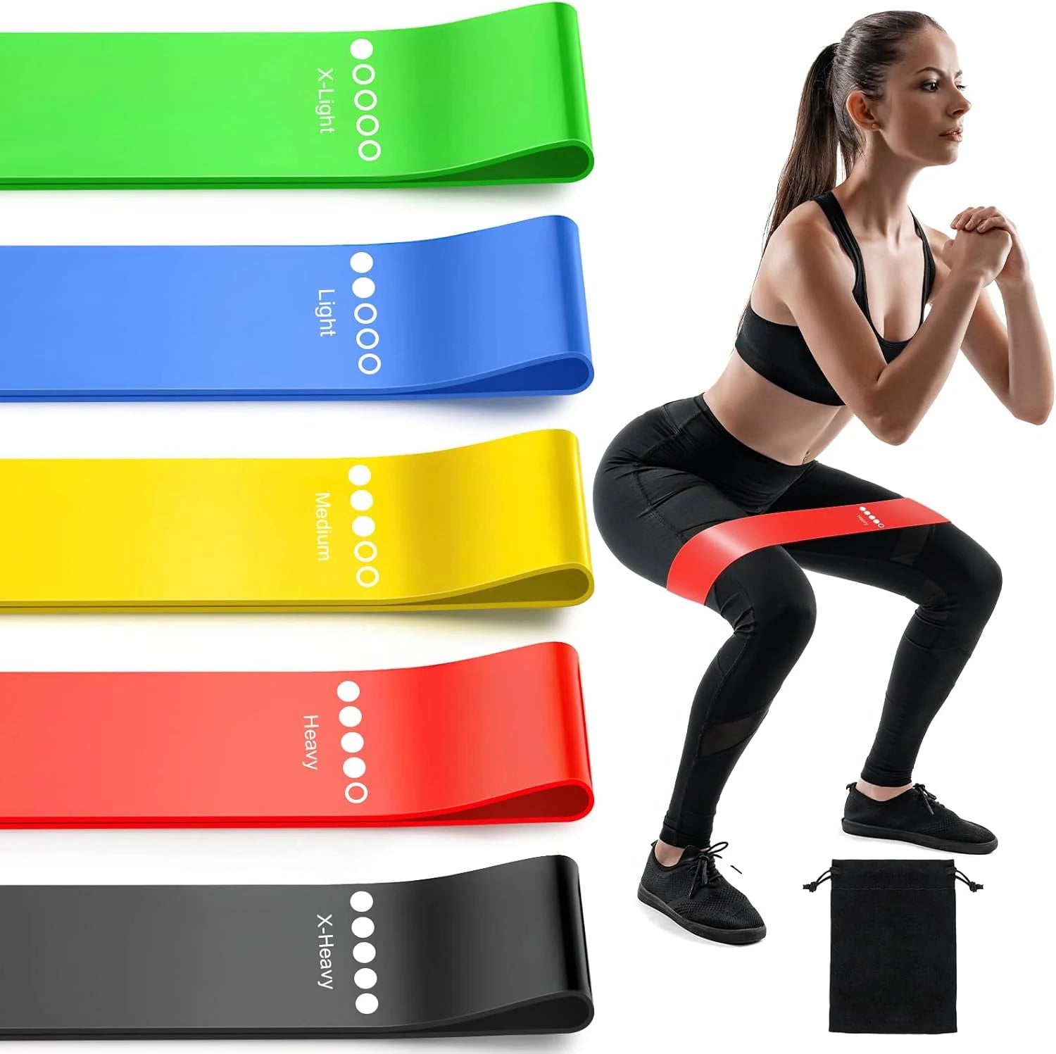 TPE Resistance Bands Fitness Set Rubber Loop Bands Strength Training Workout Expander Yoga Gym Equipment Elastic Rubber Loop - Ammpoure