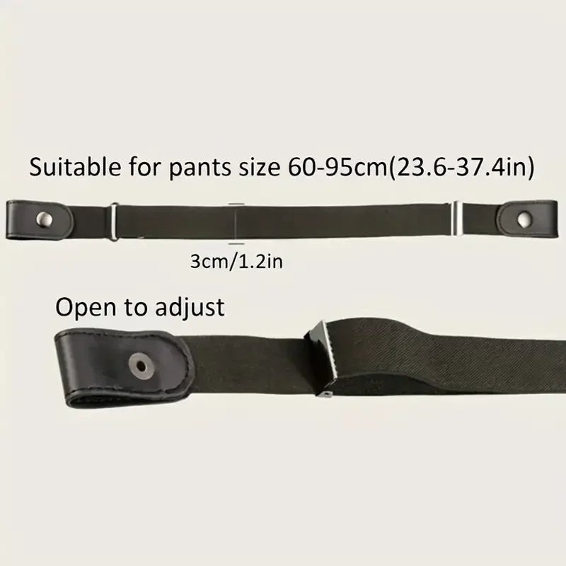 Traceless Invisible Elastic Belt Women's Belt Jeans Pants Men's Elastic Belt - Ammpoure