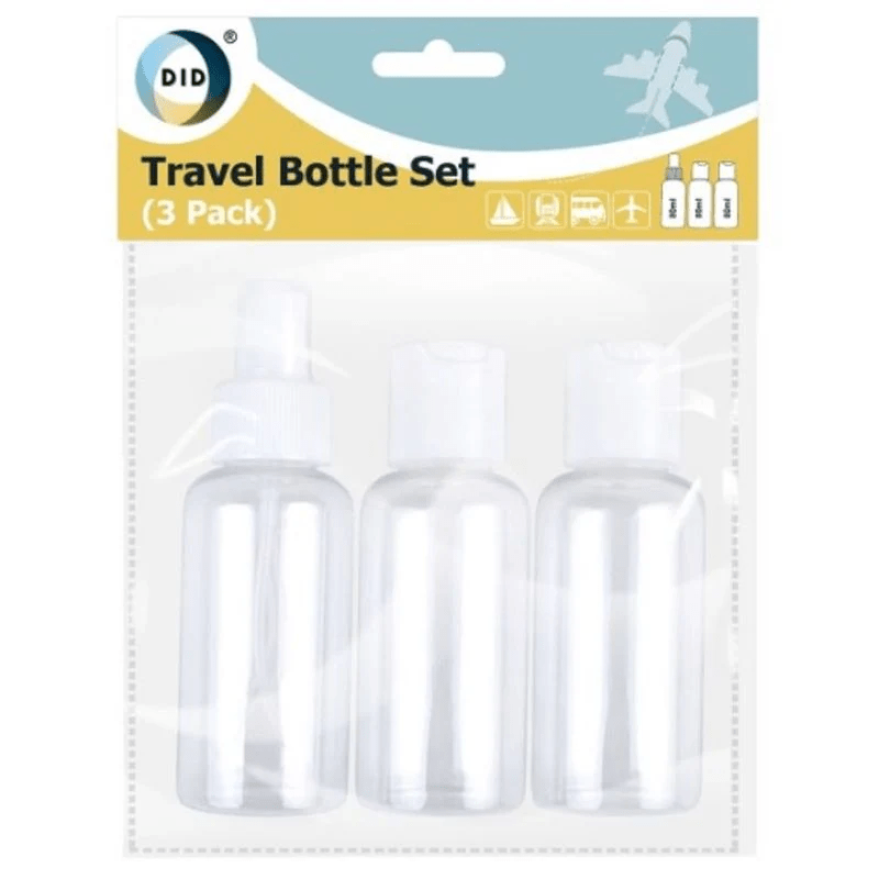 Travel Bottle Set — 2 x 3-Piece Refillable Travel Bottles for Toiletries UK (6 Bottles) - Ammpoure