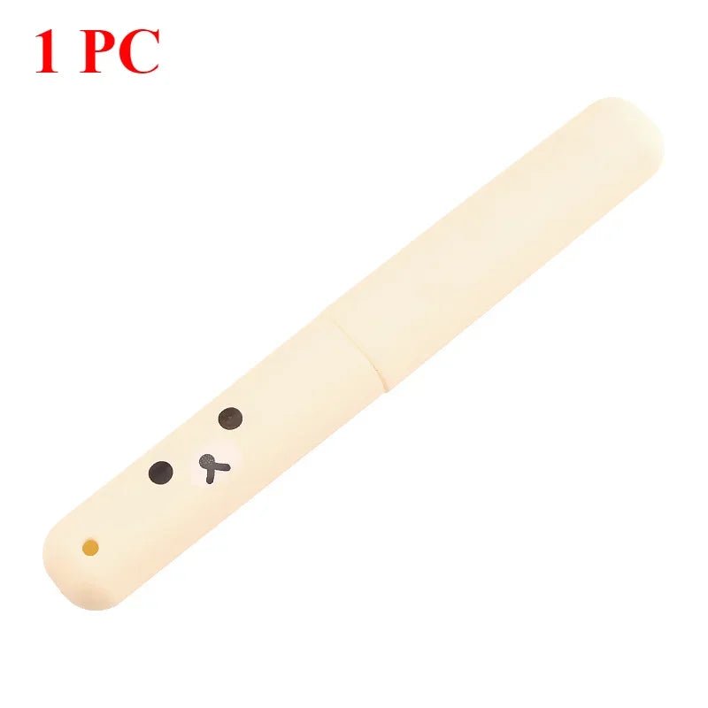 Travel Portable Toothbrush Box Toothbrush Storage Box Cute Cartoon Easy Bear Toothbrush Set Toilet Toothbrush Set - Ammpoure