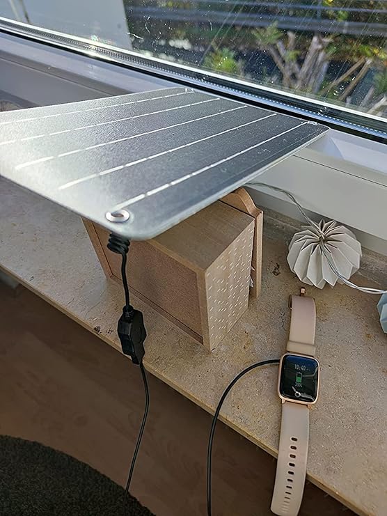 UK USB Solar Panel, 6W 5V Portable Solar Charger Monocrystalline Waterproof, for Mobile Phone, Power Bank, Fans, Security Cameras, Fishing, Camping, Hiking Outdoor Emergency Power - Ammpoure Wellbeing