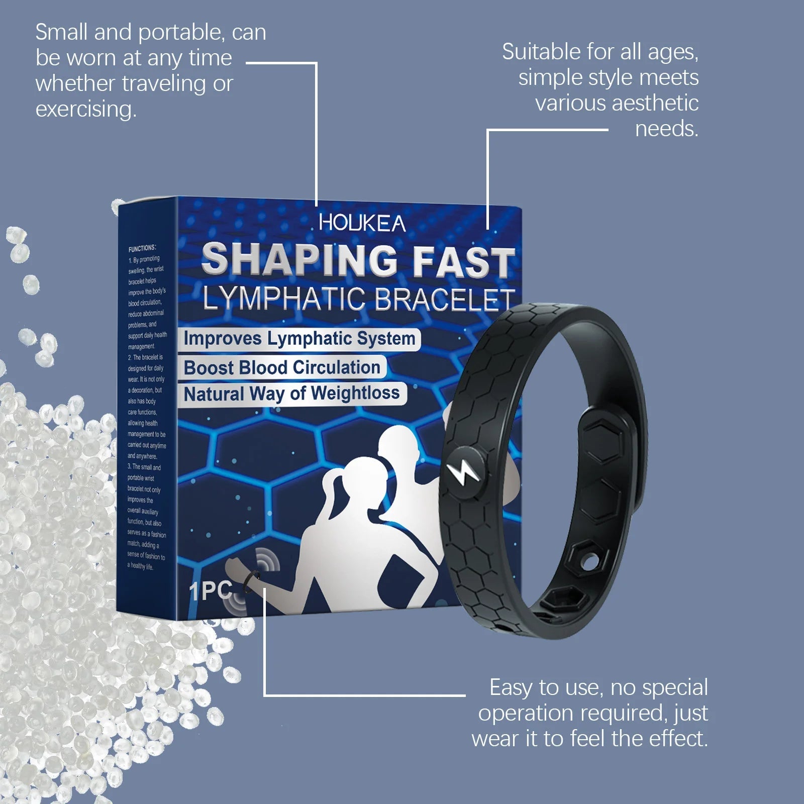 Unisex Weight Loss Bracelet Burning Fat Body Shaping Anti Fatigue Energy Therapy Improve Metabolism Lymphatic Detox Bracelet - Ammpoure