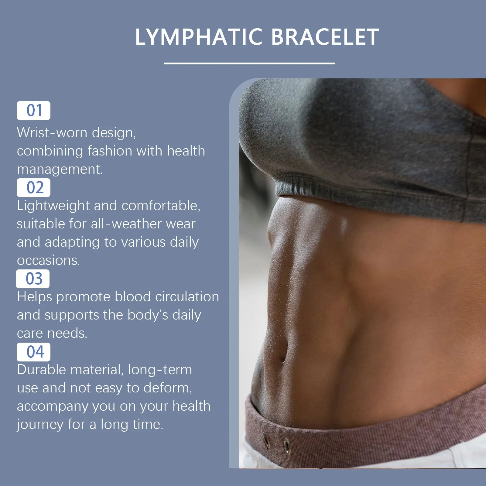 Unisex Weight Loss Bracelet Burning Fat Body Shaping Anti Fatigue Energy Therapy Improve Metabolism Lymphatic Detox Bracelet - Ammpoure