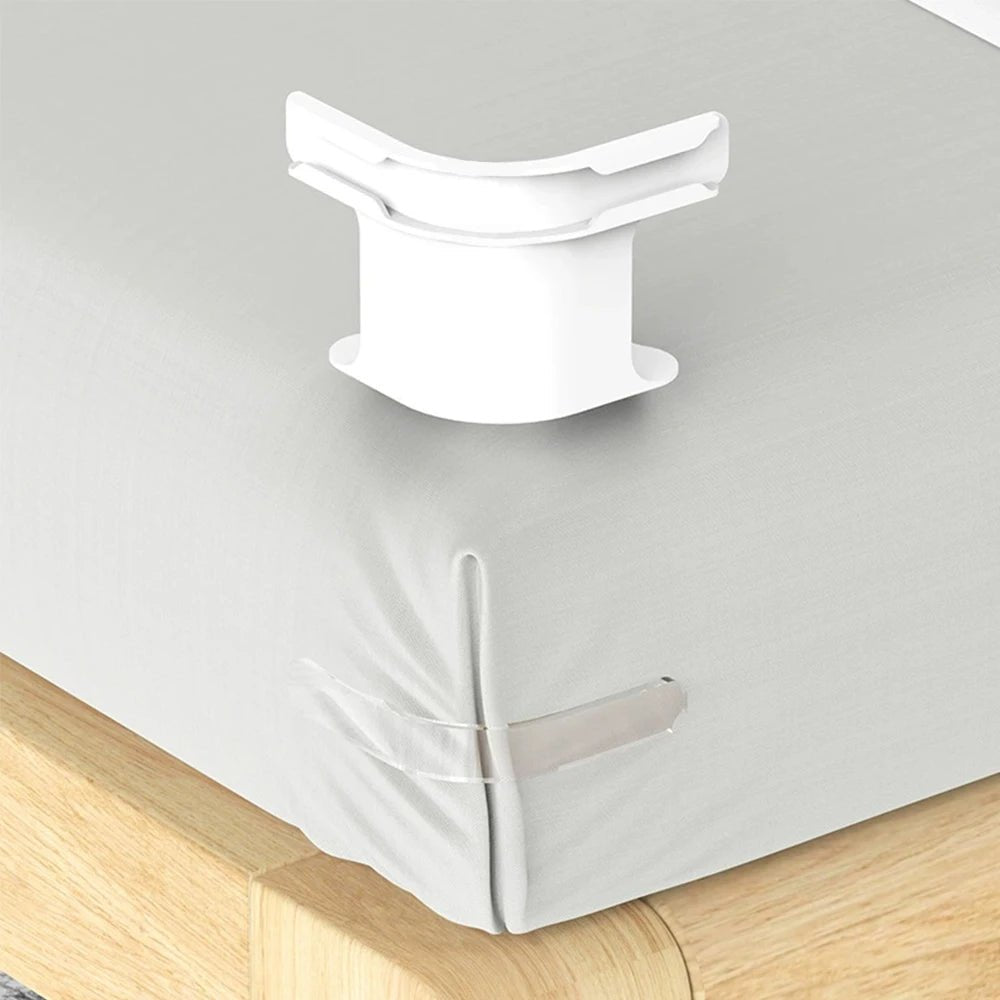 Universal Bedsheet Corner Tightener Clips Invisible Bedspread Secure Holder with Heavy - Duty Mattress Straps Sheets Slot Locks - Ammpoure