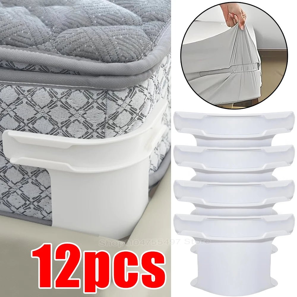 Universal Bedsheet Corner Tightener Clips Invisible Bedspread Secure Holder with Heavy - Duty Mattress Straps Sheets Slot Locks - Ammpoure