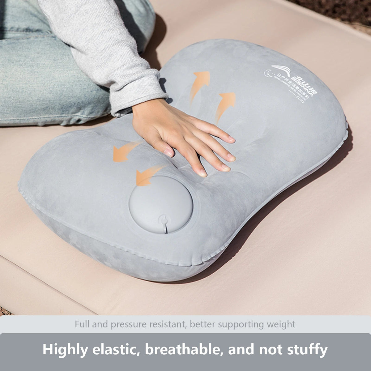 USA Camping Inflatable Pillow Portable Ultralight Travel Hiking Air Sleeping Pillow for Neck and Lumbar Support - Ammpoure