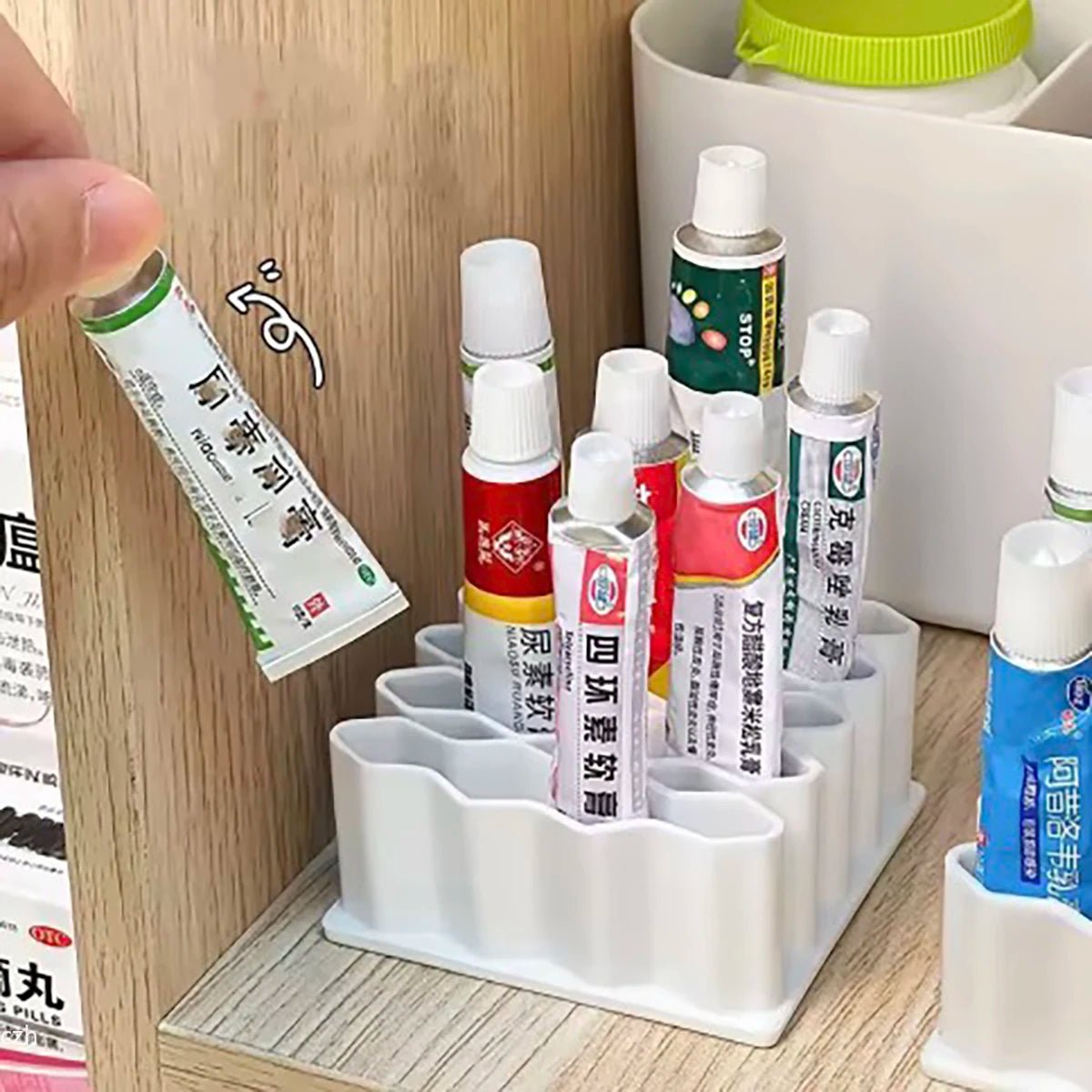 USA Holder Desktop Stand plastic Material Cosmetics Storage Rack Pen Holder Home Ointment Compartment Organizer - Ammpoure