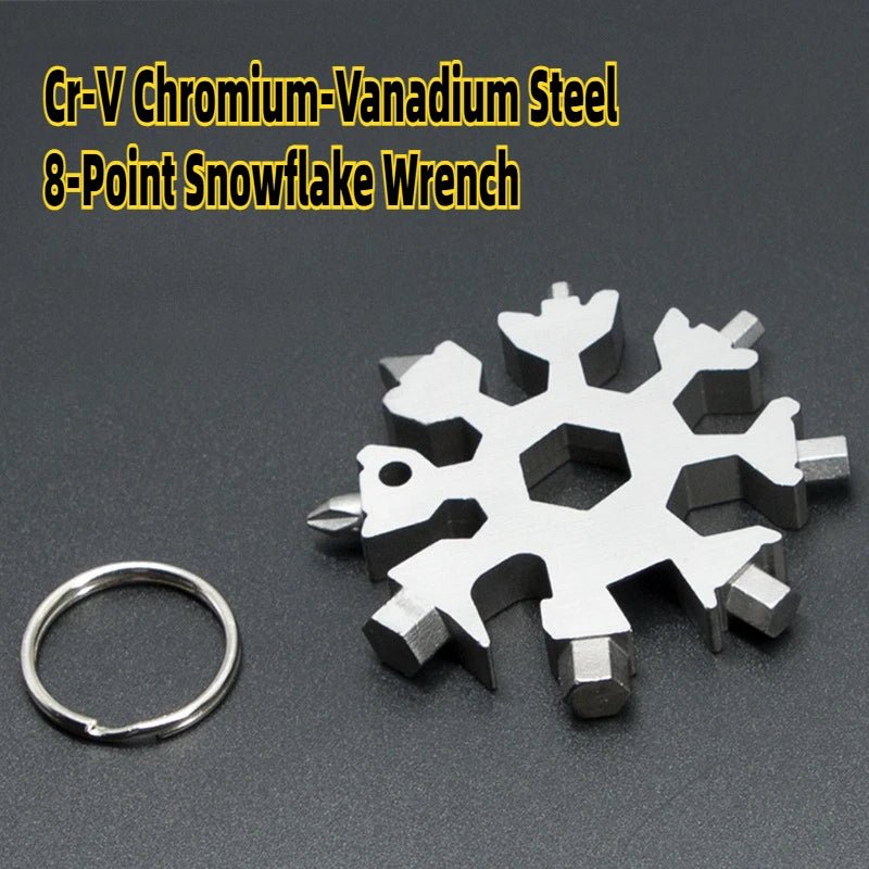 USA Outdoor Bicycle 18-in-1 Stainless Steel Snowflake Wrench Multifunctional Tool Portable Steel Repair Tool with Bottle Opener - Ammpoure