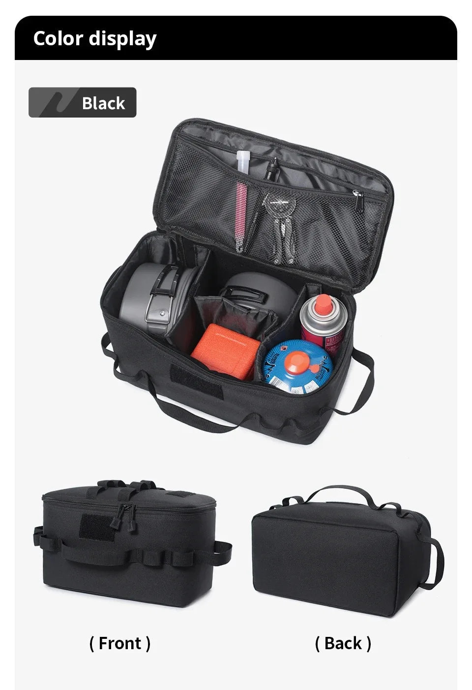 USA Outdoor Camping Gas Tank Storage Bag Large Capacity Ground Nail Tool Bag Gas Canister Picnic Cookware Utensils Kit Bag - Ammpoure