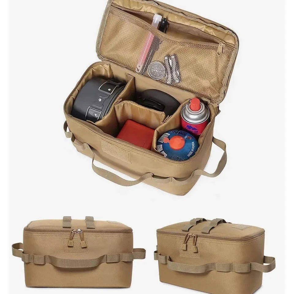 USA Outdoor Camping Gas Tank Storage Bag Large Capacity Ground Nail Tool Bag Gas Canister Picnic Cookware Utensils Kit Bag - Ammpoure