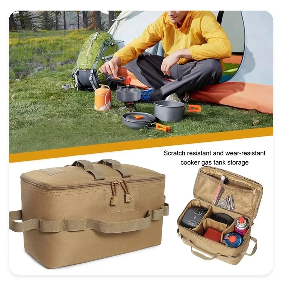 USA Outdoor Camping Gas Tank Storage Bag Large Capacity Ground Nail Tool Bag Gas Canister Picnic Cookware Utensils Kit Bag - Ammpoure