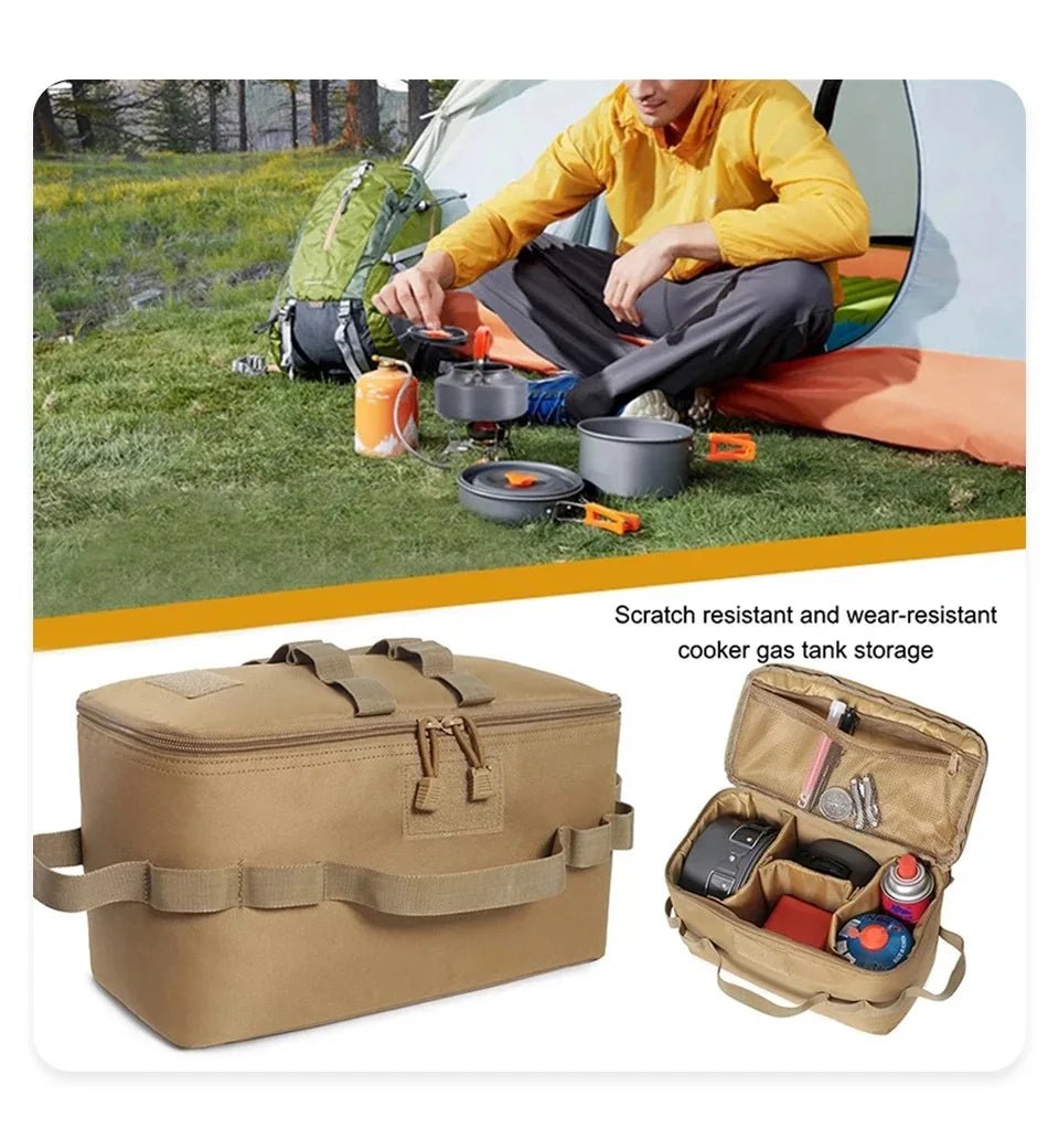 USA Outdoor Camping Gas Tank Storage Bag Large Capacity Ground Nail Tool Bag Gas Canister Picnic Cookware Utensils Kit Bag - Ammpoure