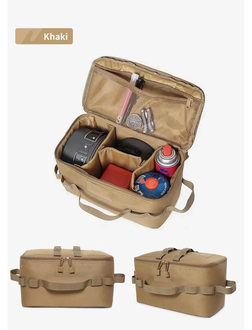 USA Outdoor Camping Gas Tank Storage Bag Large Capacity Ground Nail Tool Bag Gas Canister Picnic Cookware Utensils Kit Bag - Ammpoure