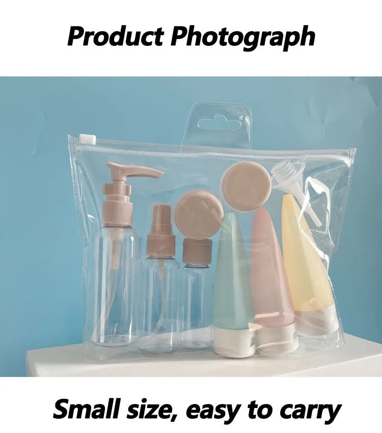 USA Perfume Bottle Set Spray Lotion Shampoo Shower Tube Bottling Refill Cosmetic Travel Liquid Container Portable Tool - Ammpoure