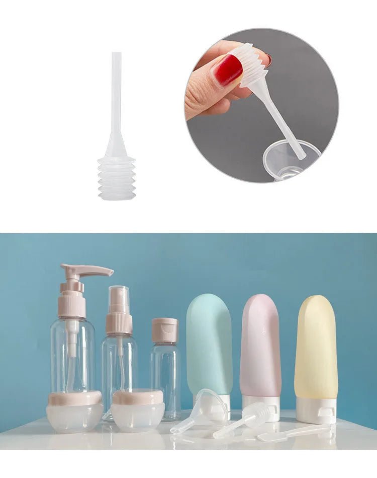 USA Perfume Bottle Set Spray Lotion Shampoo Shower Tube Bottling Refill Cosmetic Travel Liquid Container Portable Tool - Ammpoure