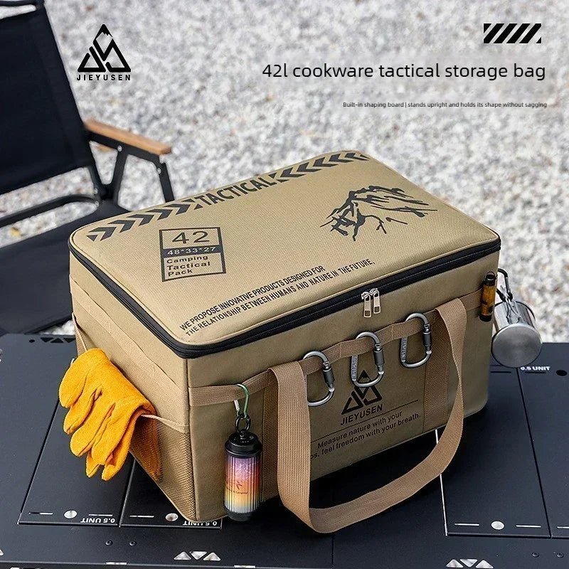 USA Tactical Camping Storage Bag - Insulated Folding Box for Picnic, Tableware & Field Equipment Waterproof - Ammpoure