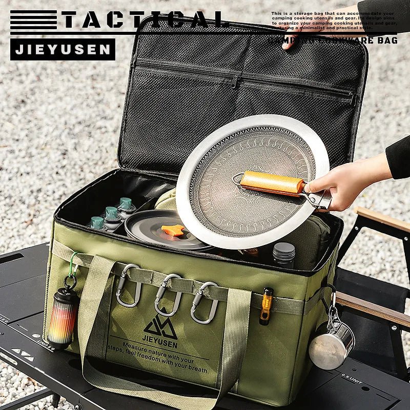 USA Tactical Camping Storage Bag - Insulated Folding Box for Picnic, Tableware & Field Equipment Waterproof - Ammpoure