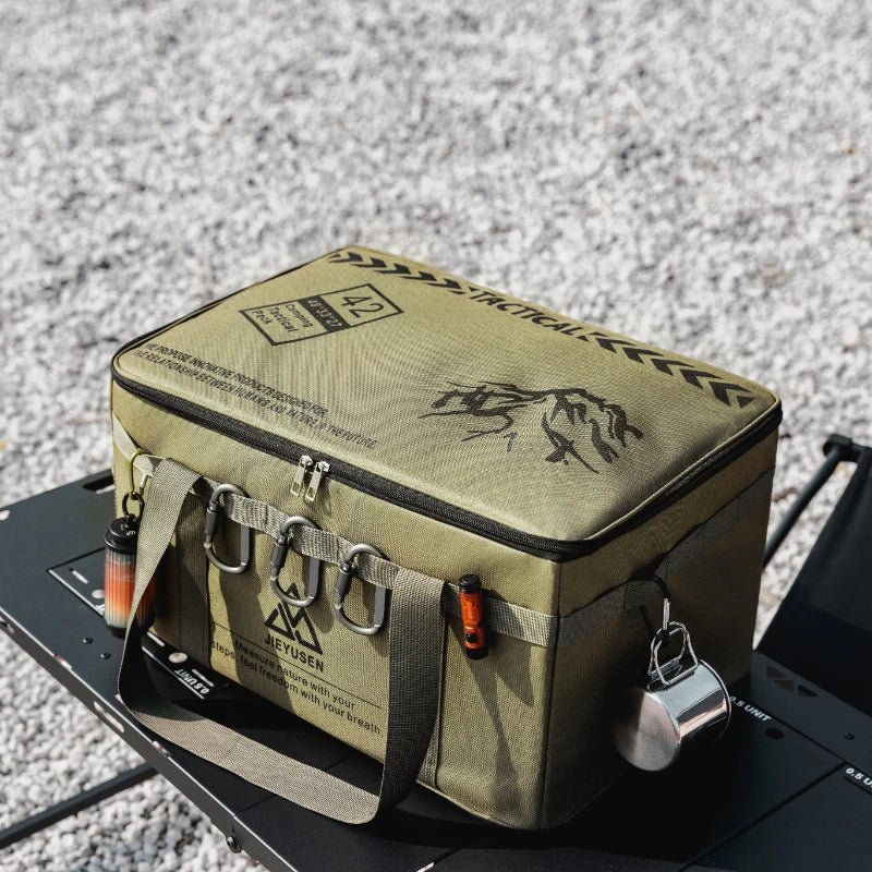 USA Tactical Camping Storage Bag - Insulated Folding Box for Picnic, Tableware & Field Equipment Waterproof - Ammpoure