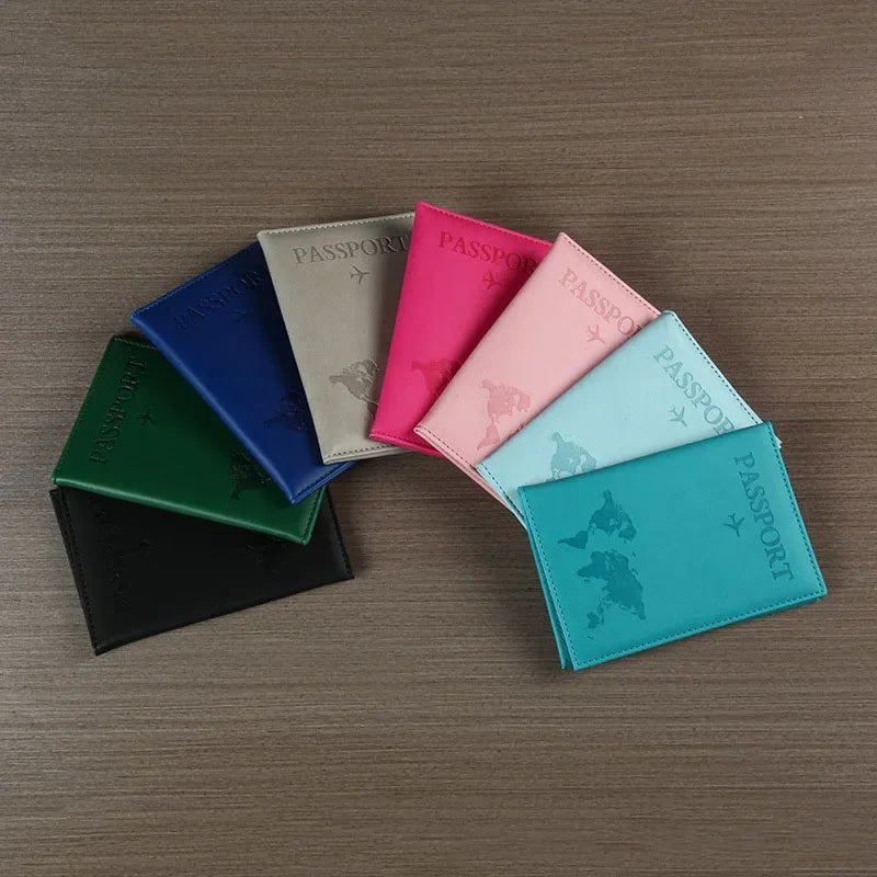 USA Travel Passport Case PU Leather Passport Cover For Men & Women Organizer - Protective Card Holder ID Document Covers - Ammpoure