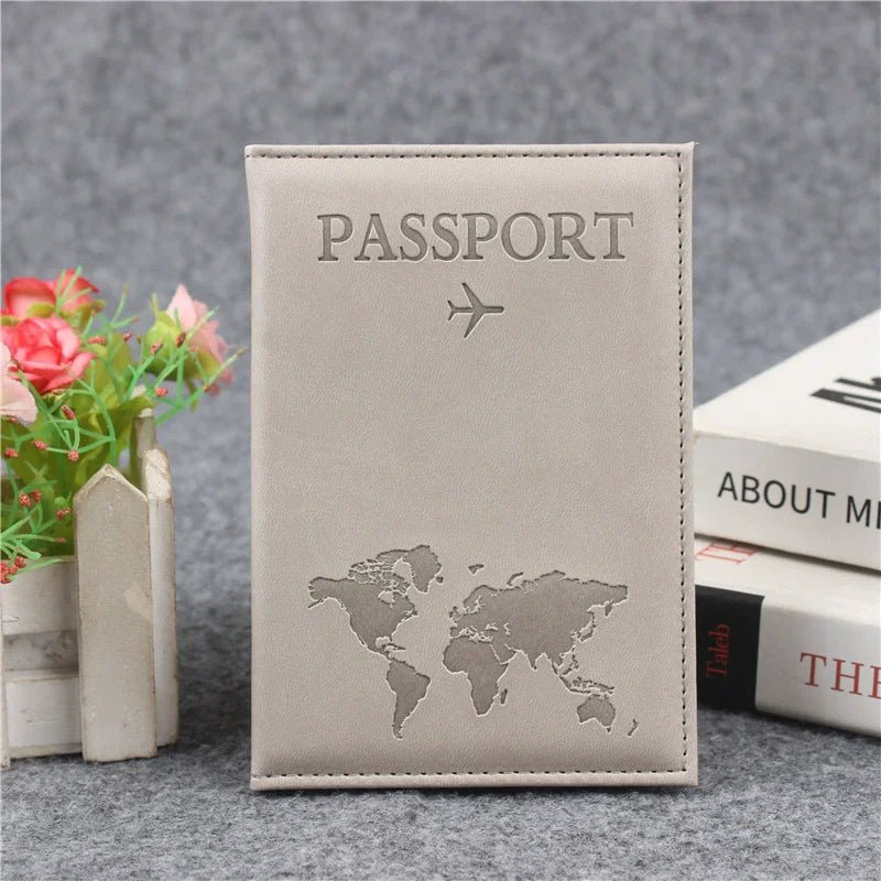 USA Travel Passport Case PU Leather Passport Cover For Men & Women Organizer - Protective Card Holder ID Document Covers - Ammpoure