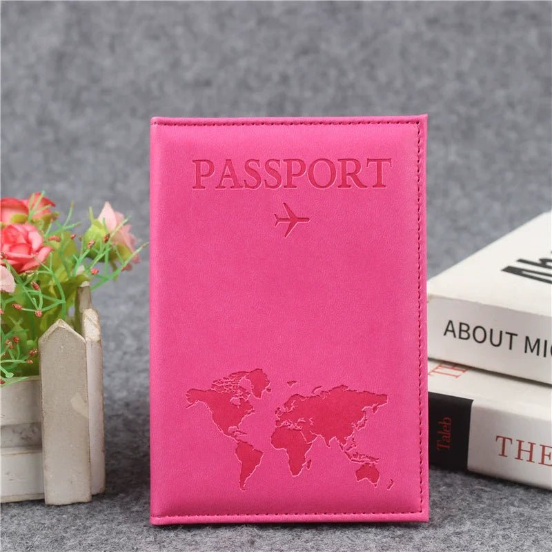 USA Travel Passport Case PU Leather Passport Cover For Men & Women Organizer - Protective Card Holder ID Document Covers - Ammpoure