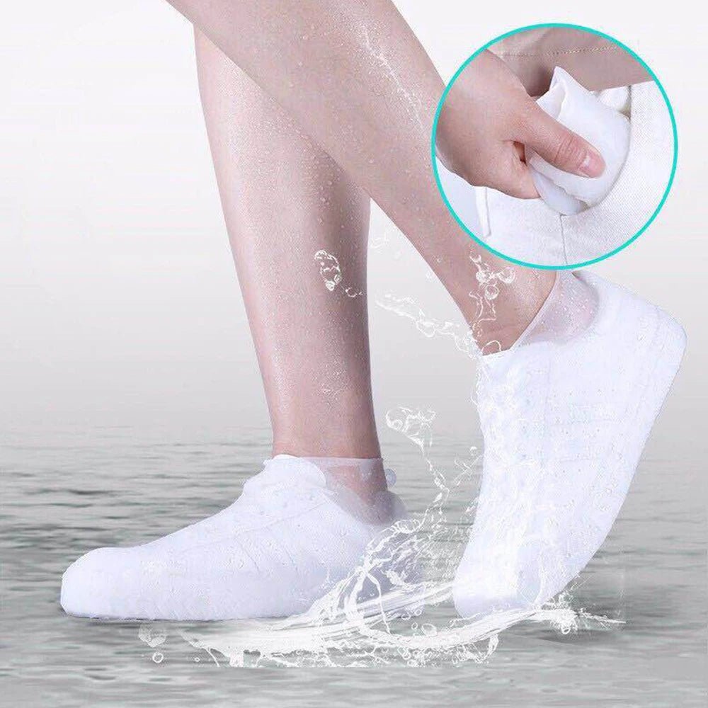USA Waterproof silicone shoe cover protector reusable anti-slip wear-resistant rain shoe cover for outdoor rainy days - Ammpoure