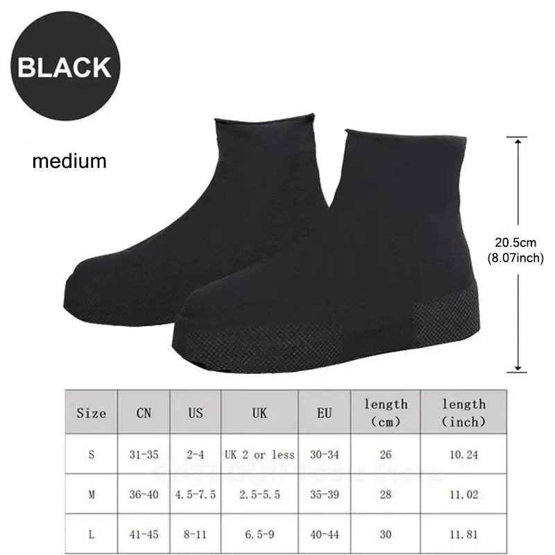 USA Waterproof silicone shoe cover protector reusable anti-slip wear-resistant rain shoe cover for outdoor rainy days - Ammpoure